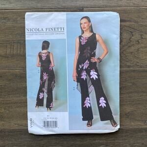 VOGUE PATTERN NICOLA FINETTI  V1539 Tunic & Jumpsuit Size 14-22 Sewing UNCUT
